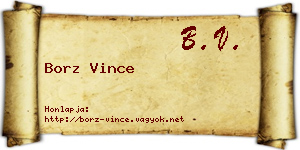 Borz Vince névjegykártya